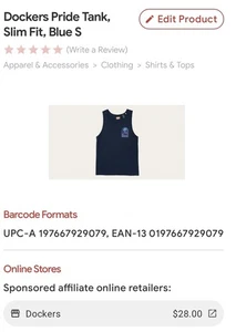 NEW Dockers Pride Tank Slim S Shirt Navy Blue MSRP $28 - Picture 1 of 2
