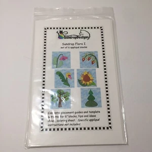 Sundrop Flora 1 Applique Pattern Set of 6 Blocks Sundrop Designs - Picture 1 of 3