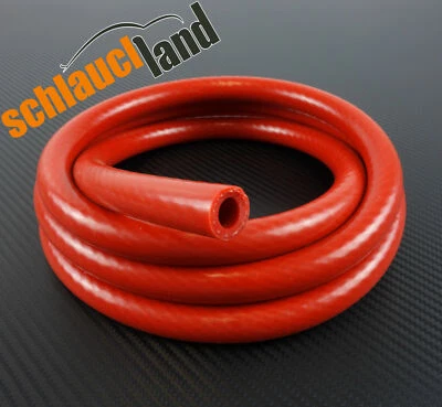SCHLAUCHLAND 1m Silikonschlauch VARIO rot ID 6mm *** Druckluftschlauch Gewebeschlauch 200°C