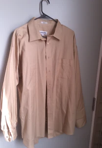 Joseph Feiss Mens Dress Shirt XL XLarge 16.5 Beige Long Sleeve Button Up Cotton - Picture 1 of 3
