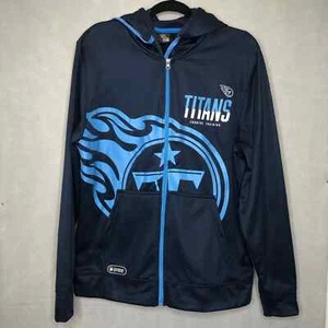 NLF Titans Team Apparel Combine Training Zip-Up Lined Hoodie Size Large Blue - Picture 1 of 10