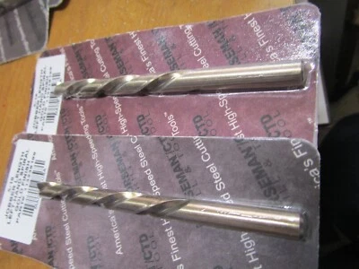NORSEMAN 5/16" HSS 135° Split Point Gold Finish Left Hand Jobber Drill QTY 2