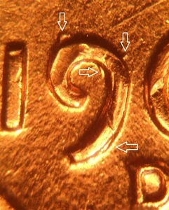 1960-D Doubled Die Obverse # 3 Lincoln Cent - BU - Tripled Die "9's" in date - Picture 1 of 7