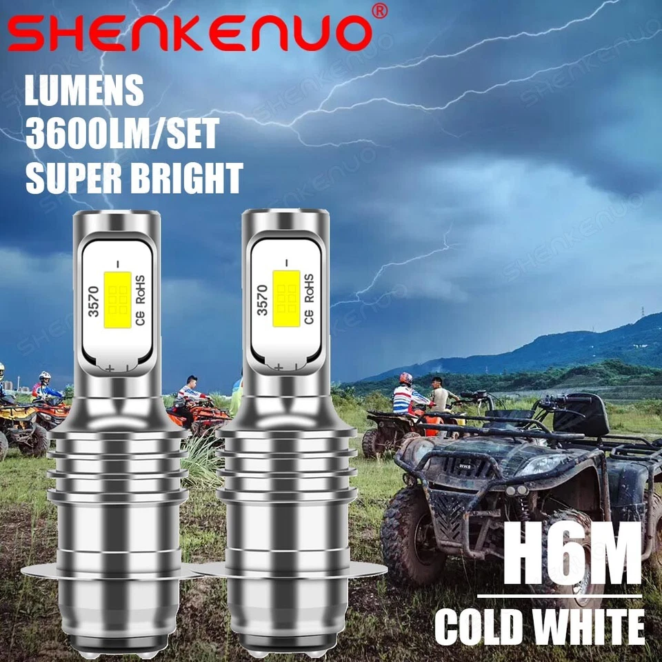 For Kawasaki Prairie 360 2003-2012 2013 LED Headlight 6000K Bright White Bulbs - Image 1 of 4