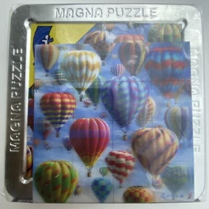 3-D Magna Puzzle Hot Air BALLOONS Magnatile Puzzle With Tin Storage Box - NIB - Picture 1 of 2