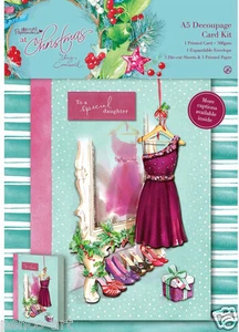 Docrafts Papermania A5 Decoupage Card Kit At Christmas Xmas DAUGHTER SISTER ETC - Picture 1 of 1