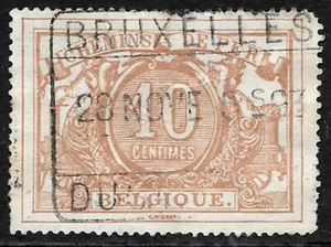 BELGIUM 1882: 10c Brown - Railway Parcel Post - FU - Picture 1 of 1