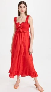 Farm Rio 3D Red Pineapple Maxi Dress L Large NWT - Picture 1 of 11