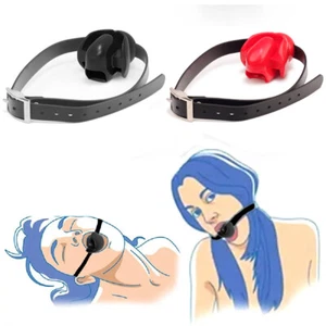 Tongue Fixed Mouth Gag w/ Belt Flexible BDSM Ball Plug Play Oral Fixation Lips - Picture 1 of 12