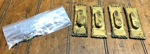 4 Vintage Decorative Heavy Brass Window Sash Pocket Pull Handles - Picture 1 of 4