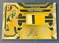 SEAN CLIFFORD 2023 Panini Gold Standard RC AUTO 3-CLR PATCH 04/49 Packers RPA SP