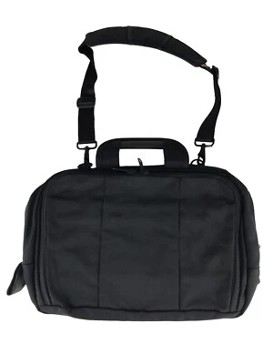 Bolsa carteiro Brenthaven unissex preta com zíper ao redor alça destacável alças duplas - Imagem 1 de 4