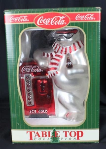 Coca Cola Polar Bear Mercury Glass Table Top Figure Vintage Coke New in Box 9" - Picture 1 of 7