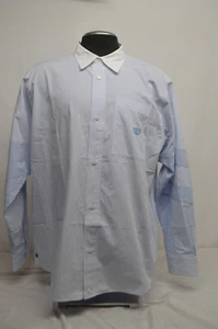 NEW Adidas Men's Blue Version Oversized Button Down Shirt Striped HD4799 XL - Picture 1 of 11