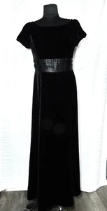 NWT £140 Laura Ashley Black Velvet Long Dress Size UK 14 US 10 - Picture 1 of 13