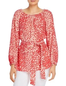 Lafayette 148 Silk Top Sz L Carson Printed Bishop Sleeves Career Office Preppy - Imagen 1 de 16