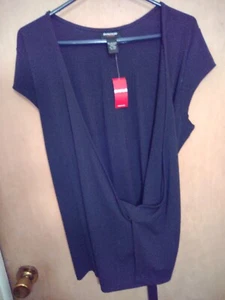 AVENUE Tunic Top Size 18 - 20 Blouse Pullover Womens Plus Tank Sleeveless black - Picture 1 of 3