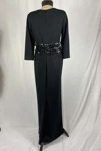 ESCADA Size 42 Black Sequins Embellished Ball Gown - Picture 1 of 4