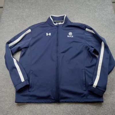 Under Armour 夹克男式 XL 蓝色 ColdGear 全拉链田径运动上衣别克 — 第 1/4 张图片