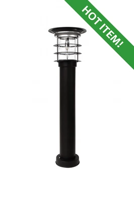 GAMA SONIC Black Bollard Solar Light w/EZ Anchor 214001