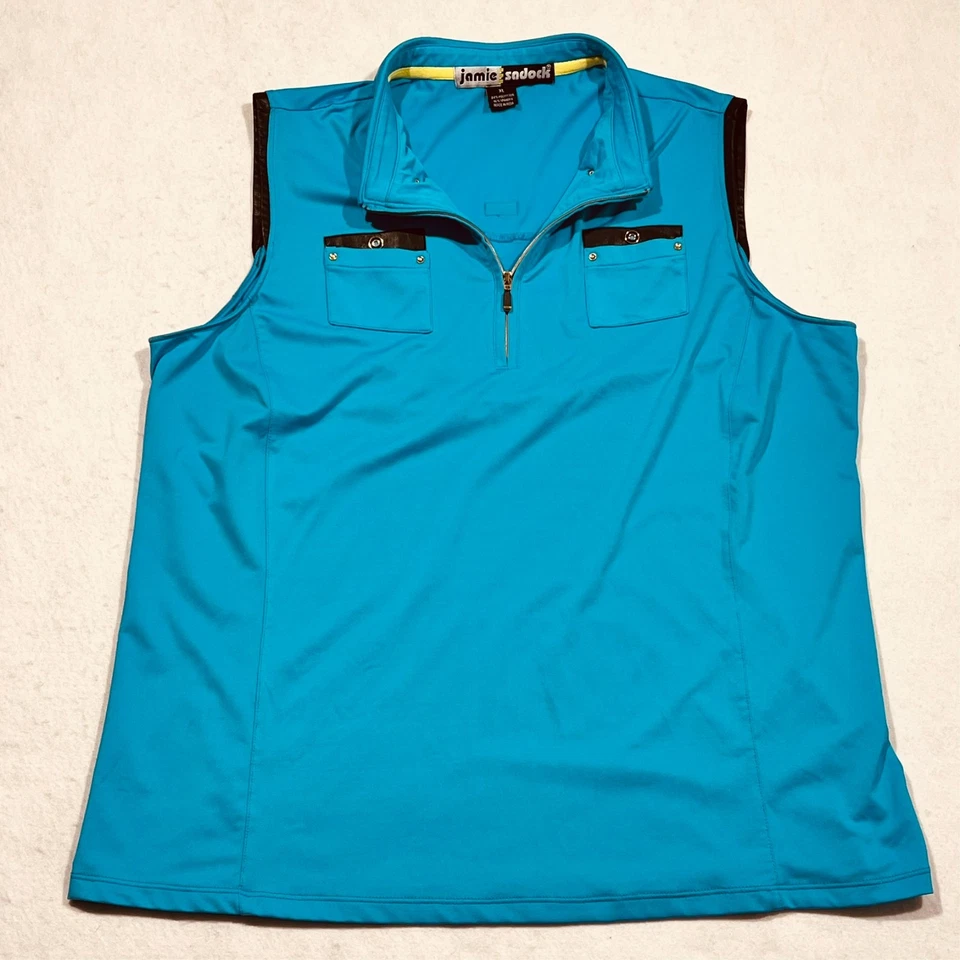 Polo sin mangas Jamie Sadock golf pickleball tenis azul para mujer XL Foto 1 de 4