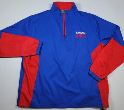 Kansas Jayhawks 1/4 Cremallera Pullover Para Hombres Grande Cortavientos Caballeros Ropa KU Golf  Foto 1 de 4