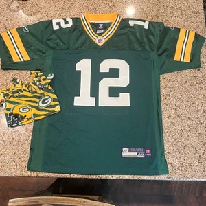 Green Bay Packers Jersey (Aaron Rodgers) und Schal Mütze Gr. 48 - Bild 1 von 9