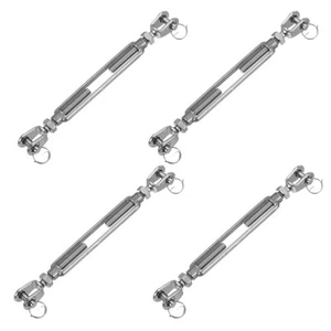 4Pcs M10 Jaw and Jaw Turnbuckles Wire Rope Tension, Stainless Steel Turnbuckle - Picture 1 of 6