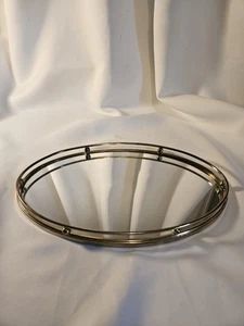 Vintage verspiegeltes Waschtisch Parfüm Tablett Messingschiene 12,75”x 7,75” x 1” Hollywood Regency - Bild 1 von 6