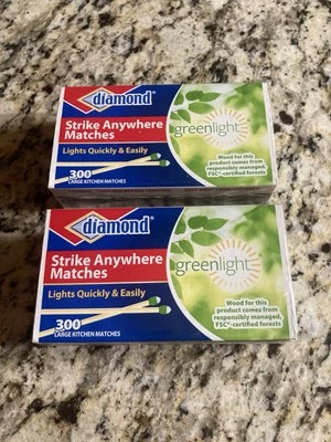 (2 boxes) (300 per box) Diamond Strike Anywhere Matches New Vintage Sealed - Image 1 of 4