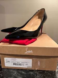Women Louboutin Kate 85 Black Patent heel/pump UK 40 - Picture 1 of 7