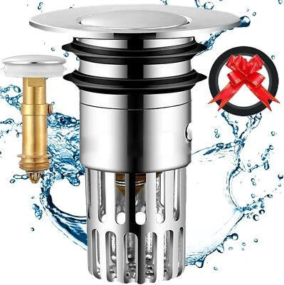 No Clog Drain Catcher Bathroom Sink Stopper Hair Catcher,Universal Pop up Filter - Image 1 of 4