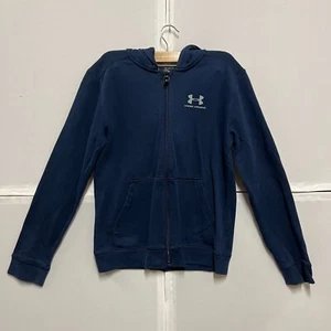 Under Armour ColdGear Youth YXL Hooded Full Zip Navy Jacket Hoodie (ITN112) - Picture 1 of 7