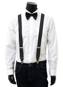 Black with White Spot Braces - Picture 1 of 2