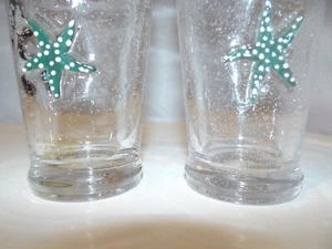 Vaso de pinta de vidrio burbujeante estrella de mar artesanal Sonoma - Imagen 1 de 12