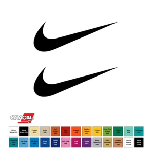 Nike Swoosh Logo Die Cut Permanent Vinyl Decal Sticker 2.5" 2-pack CHOOSE COLOR - Picture 1 of 3