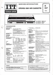 Manual de servicio instrucciones para ITT-Schaub-Lorenz Stereo 5501 - Imagen 1 de 1