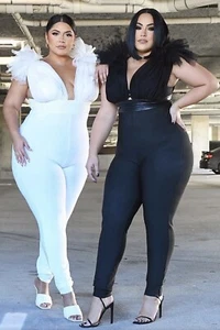 NWT Fashion Nova Editorial Bandage Jumpsuit - White. Size 2X - Picture 1 of 11