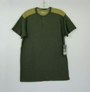Camiseta informal de algodón Galaxy by Harvic olive cuello redondo de 3 botones talla M - Imagen 1 de 7