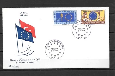 Turkey 1964 15th Anniversary of Council of Europe Super Condition FDC - Image 1 of 2