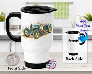 Personalized Stainless Steel Tumbler 14oz Travel Mug Car Retro Luxury Car Design - Picture 1 of 7