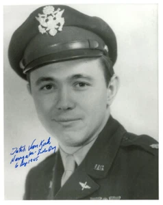 DUTCH VAN KIRK SIGNED AUTOGRAPHED 8x10 PHOTO ENOLA GAY NAVIGATOR BECKETT BAS - Picture 1 of 2