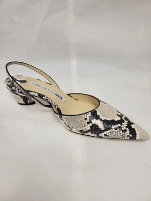 NUEVO EN CAJA NUEVO Jimmy Choo Slingback 40 Roccia Estampado con Tacón Bloque 42 12 Foto 1 de 4