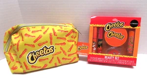 LOT - NEW Cheetos Makeup 5 Piece Set & Cosmetic Bag - Picture 1 of 2