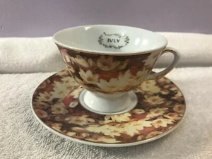 Victoria Trading Co. Teacup & Saucer 1898 yellow lotus flower JULY OH3523 - Picture 1 of 9