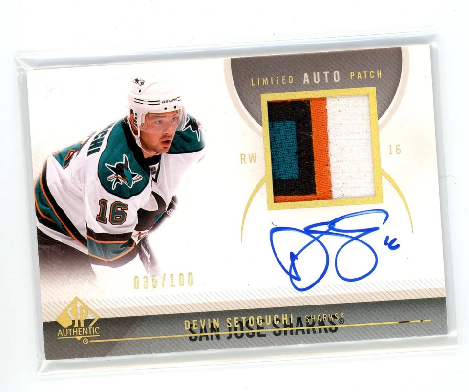2010-11 SP AUTHENTIC #30 LIMITED PATCH AUTO /100 DEVIN SETOGUCHI - Image 1 of 1