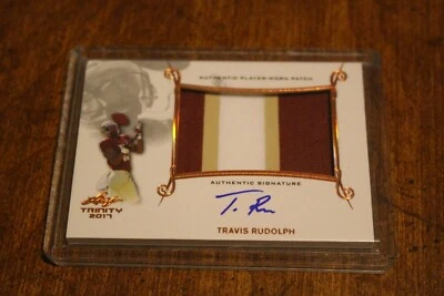 TRAVIS RUDOLPH 2017 Leaf Trinity Autograph PATCH Florida St Seminoles NY GIANTS - Image 1 of 2