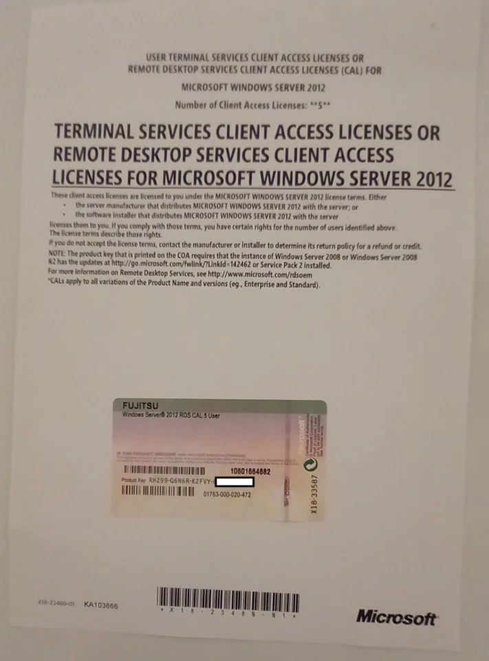 Microsoft Windows Server 2012 / 2012 R2 - RDS CAL 5 User - Multilingual - Bild 1 von 1