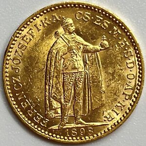 1898 Hungary 20 Korona I. Ferenc József Franz Joseph I Gold Coin BU UNC