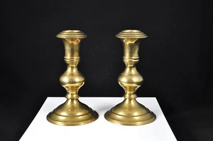 Massive Messing Kerzenständer Paar Made in India 6" Kerzenhalter PWF (2) - Bild 1 von 4